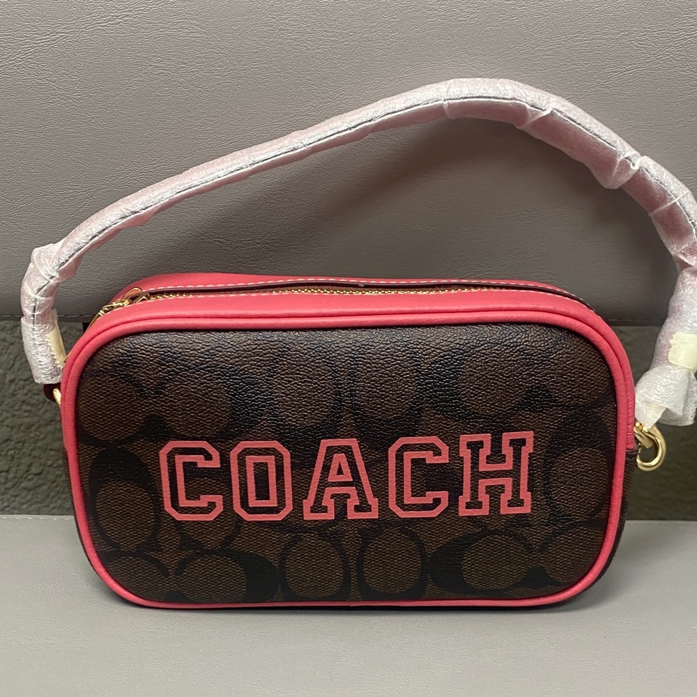 Coach Brown and Pink Wristlet/Bag
